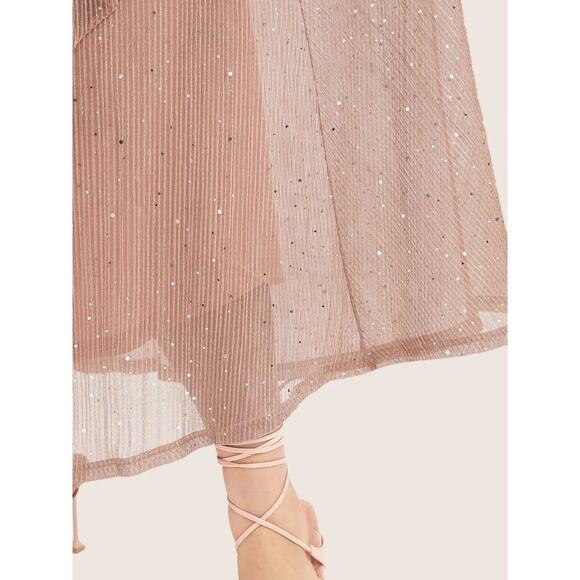 ✨ Plus Size 2X Dress with Ruffled Sleeves Sequins Sparkles & Pockets BloomChic - Picture 6 of 8